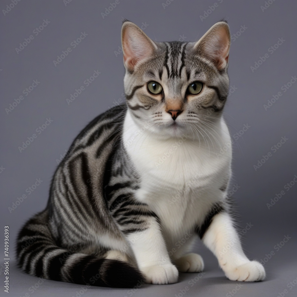 The American shorthair cat poses for a photo The American shorthair cat poses for a photo