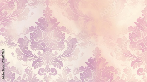 A soft and delicate pattern in pastel colors, featuring subtle floral motifs, suitable for a baby nursery room wallpaper or textile design. 8k