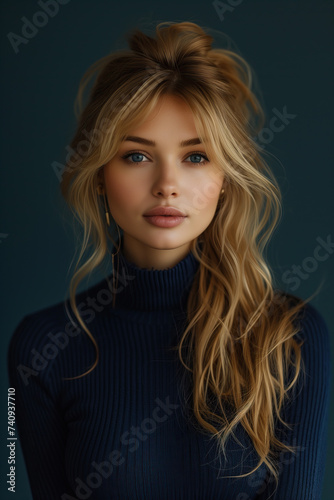 Caucasian blonde model portrait