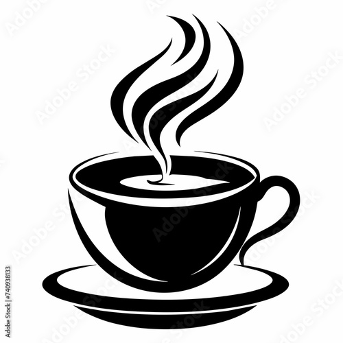 A steaming cup of coffee