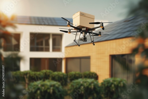 Smart package Drone Delivery expedited delivery. Parcel parcel delivery technology box emergency drone logistic shipping. Logistic environmental monitoring mobility cargo drone company