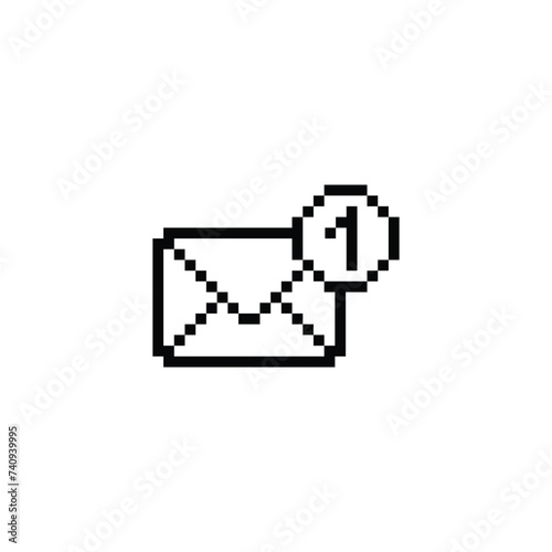  pixel mail 8 bit icon Envelope icon vector pixel 