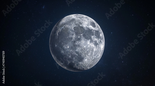 Realistic moon on the night sky