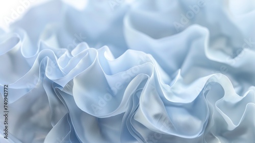 a very close-up of a corner of a plastic bag showing how the wrinkles meet to form a distinctive pattern on a hazy backdrop.  photo