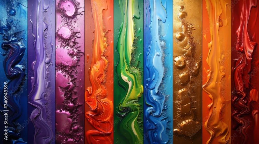 Spectrum of Fluidity: Colorful Melting Paint Streaks Capturing Motion and Emotion in Vibrant Hues Spectrum of Fluidity: Colorful Melting Paint Streaks Capturing Motion and Emotion in Vibrant Hues