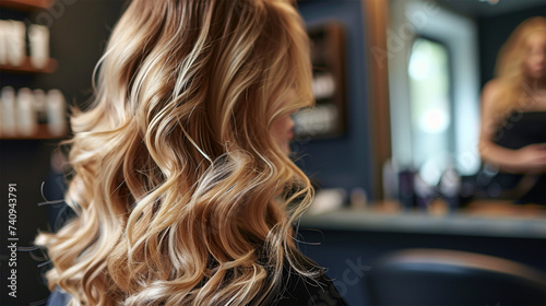 Perfectly styled blonde curls, showcasing hair beauty and care.