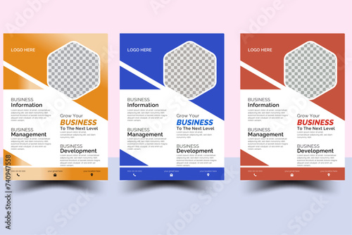  a bundle of 2 templates of different colors a4 flyer template, modern business flyer template, abstract business flyer and creative design, IT company flyer and editable vector template design 