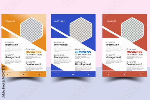  a bundle of 2 templates of different colors a4 flyer template, modern business flyer template, 
abstract business flyer and creative design, IT company flyer and editable vector template design 