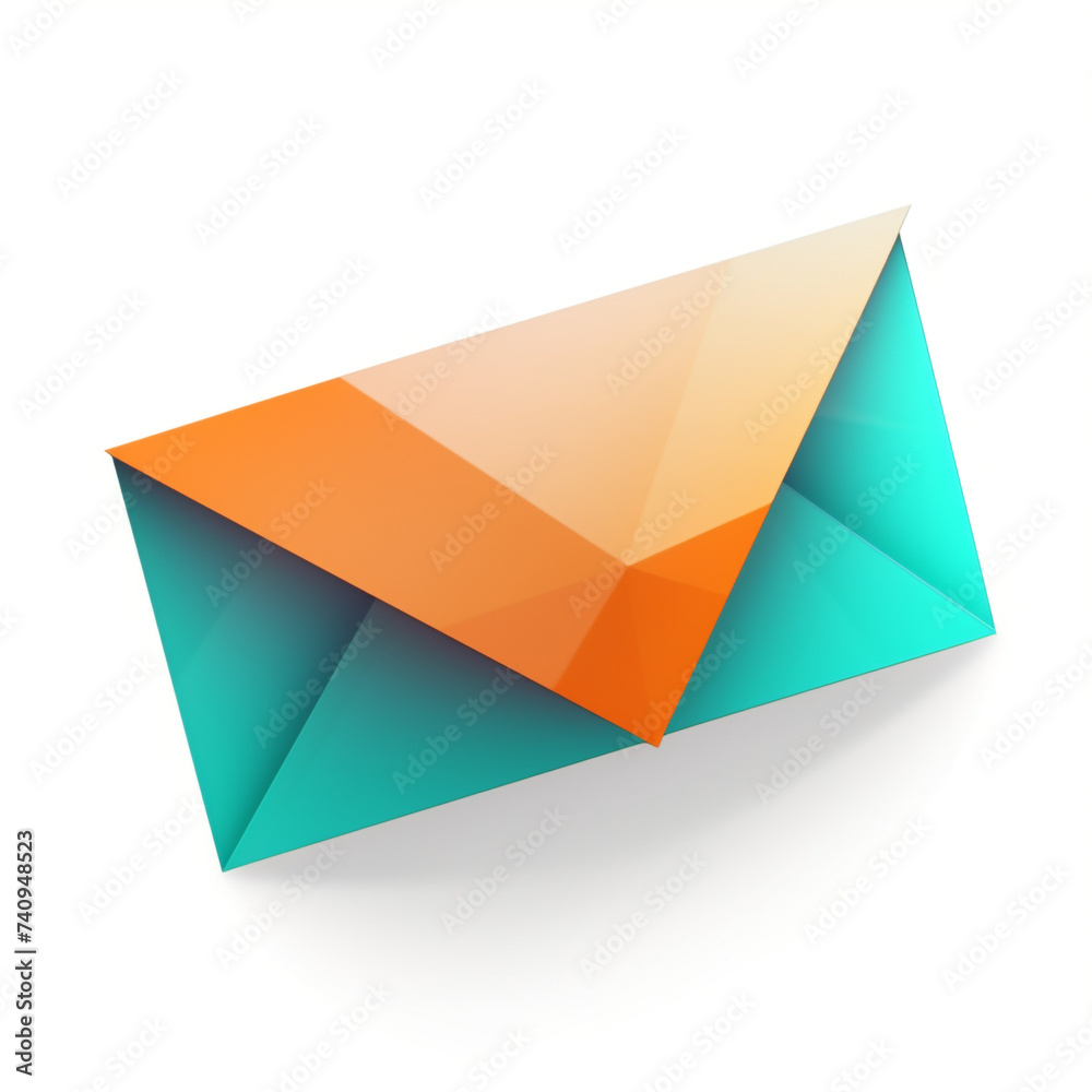 icon of an envelope, teal and orange aestethic, isolated subject сreated with Generative Ai icon of an envelope, teal and orange aestethic, isolated subject сreated with Generative Ai