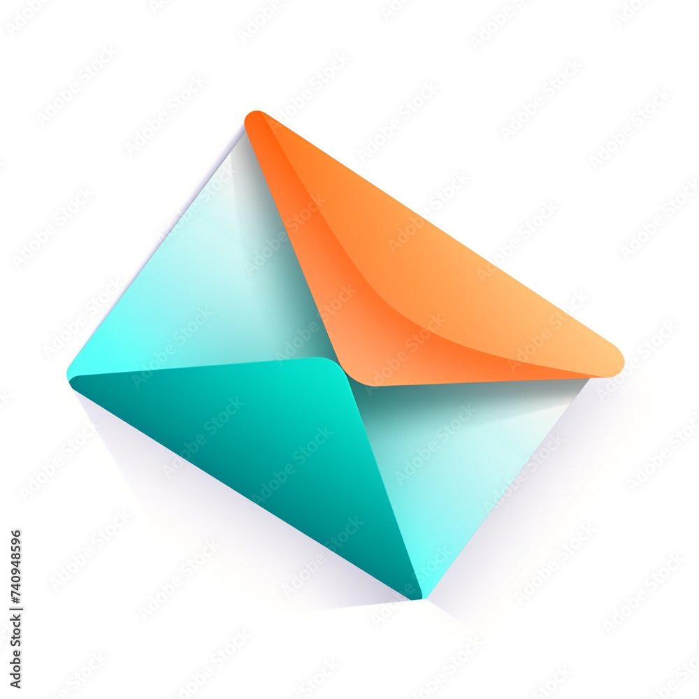 icon of an envelope, teal and orange aestethic, isolated subject сreated with Generative Ai icon of an envelope, teal and orange aestethic, isolated subject сreated with Generative Ai