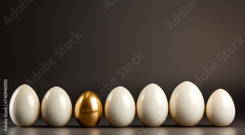 an image of different sized golden easter eggs