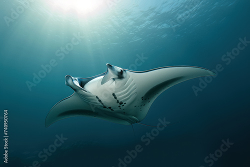 stunning Manta Ray, known for its large size and triangular pectoral fins
