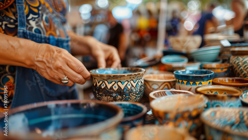 Interactive workshops allowing visitors to create their own artistic masterpieces at a Handicraft Show at a Fair/Expo photo