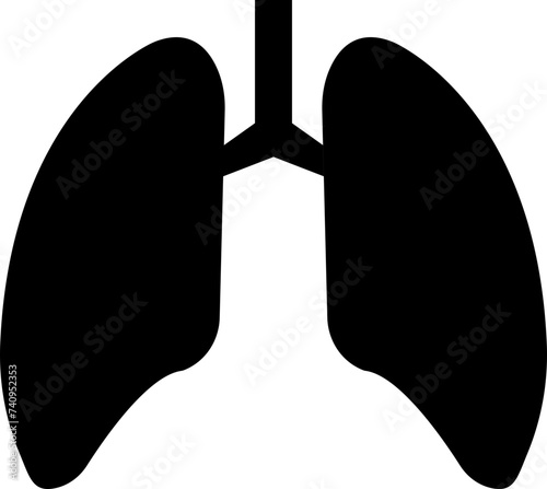 Human lungs, realistic anatomical model. Internal organs isolated on transparent background. Human lungs icons, Lungs care logo vector template, for medical applications, educational sites, website.