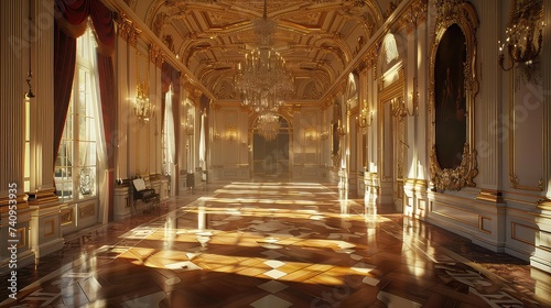 Royal palace interior design , luxurious and splendid interior photo