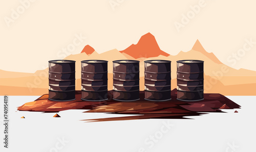 Oil Barrels vector flat minimalistic isolated vector style illustration