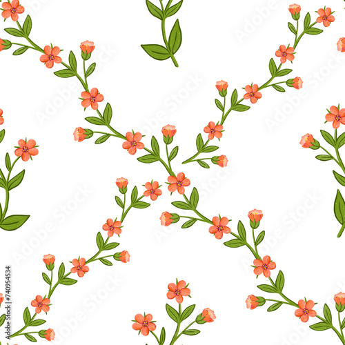 Wallpaper Mural Tiny flower round frame pink, Wildflowers. Meadow flowers circle border. botanical, wedding, card, letter, abstract, red, green, patterns Torontodigital.ca