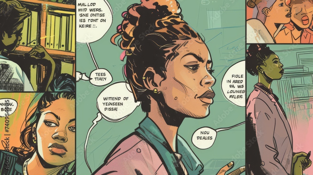 a page of a comic divided in frames a page of a comic divided in frames