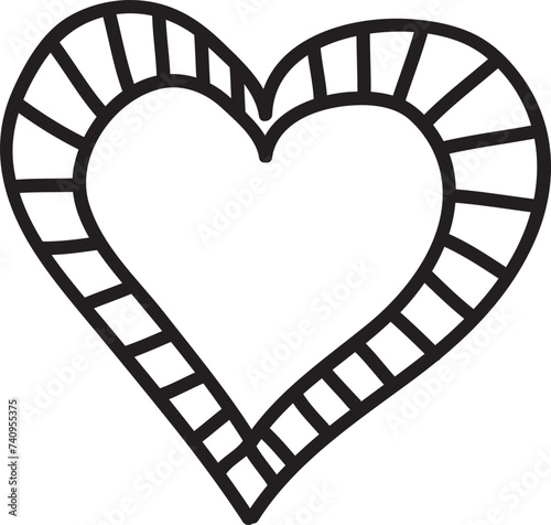 heart shape of movie film strip
