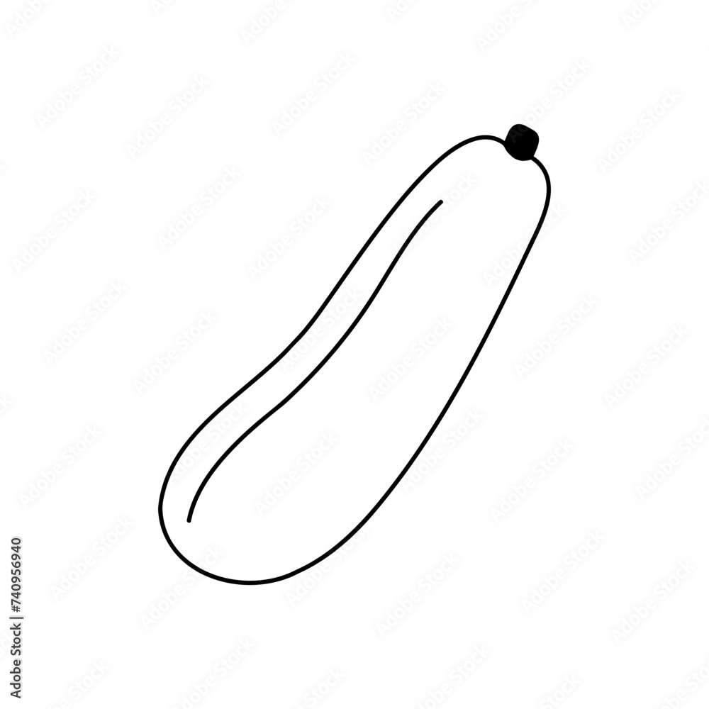 Black and white zucchini line icon. Vector illustration Black and white zucchini line icon. Vector illustration