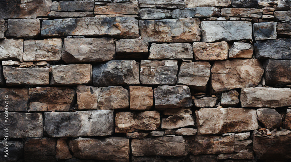 Photo old rock wall texture background сreated with Generative Ai