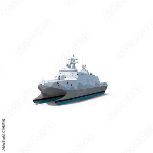 Catamaran Stealth Corvette Ship © PNG 