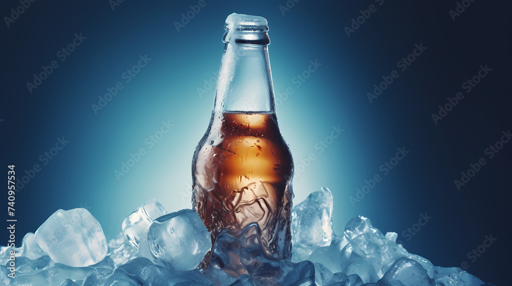 A glass of fresh and cold beer on the background - obrazy, fototapety, plakaty 