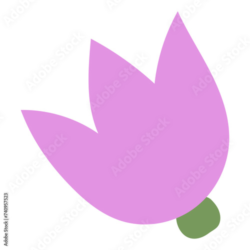 Flat flower bud element for beautiful design. Simple form. Vector drawing.