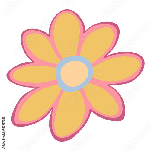 Flat flower bud element for beautiful design. Simple form. Vector drawing.