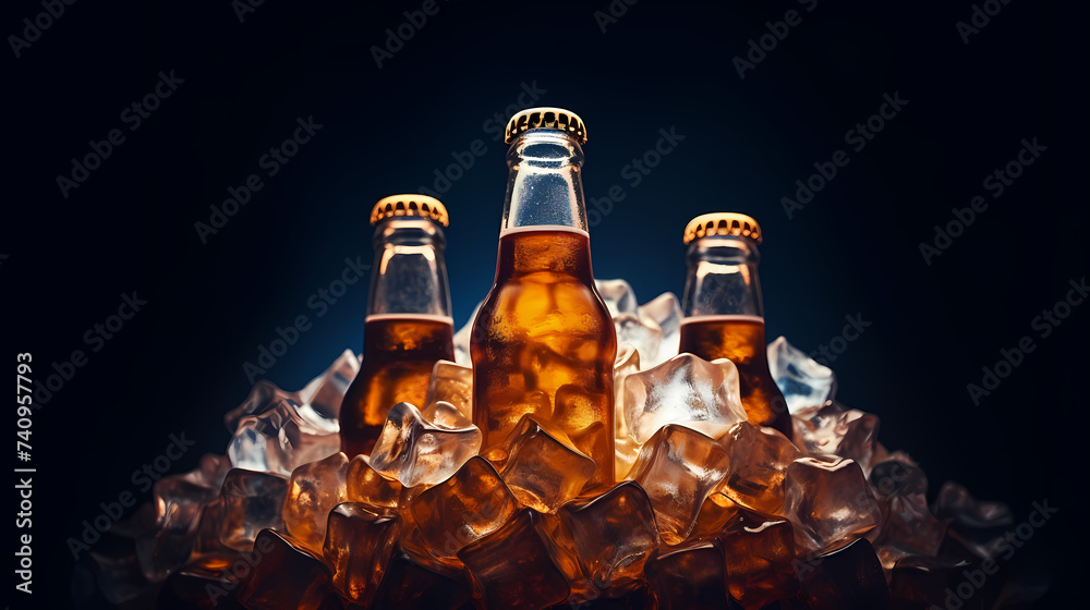 A glass of fresh and cold beer on the background - obrazy, fototapety, plakaty 