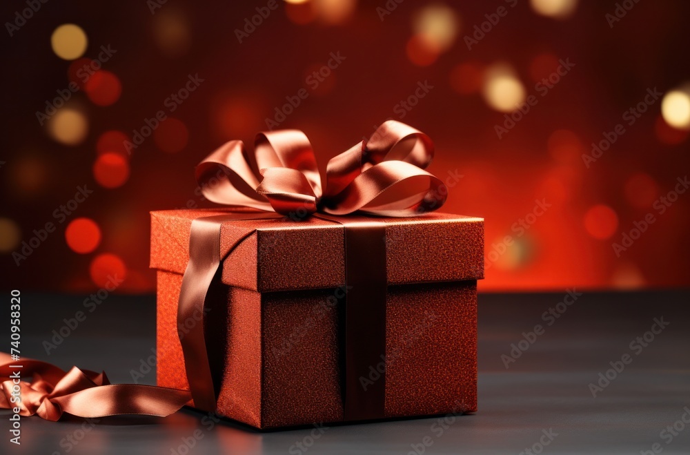 red background with black gift box on top red background with black gift box on top