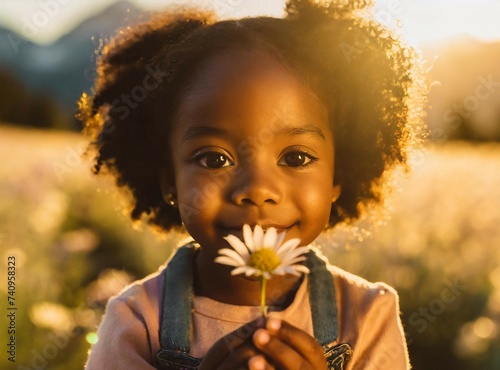 Cute child giving away flower to her mother. Happy Mother's Day concept.