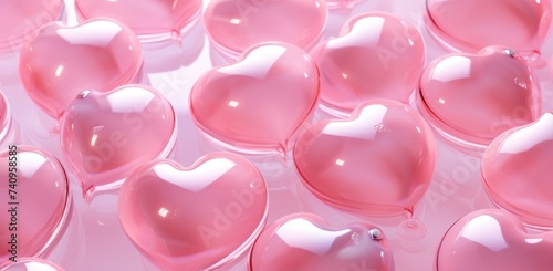 many pink hearts in a pink pattern on a pink background