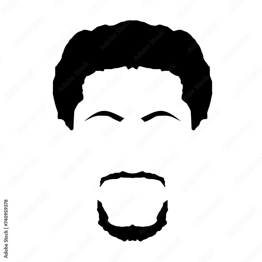 Rostro de hombre, Vector de Cara, Rostro, cabello, barba y Vigote Stock ...