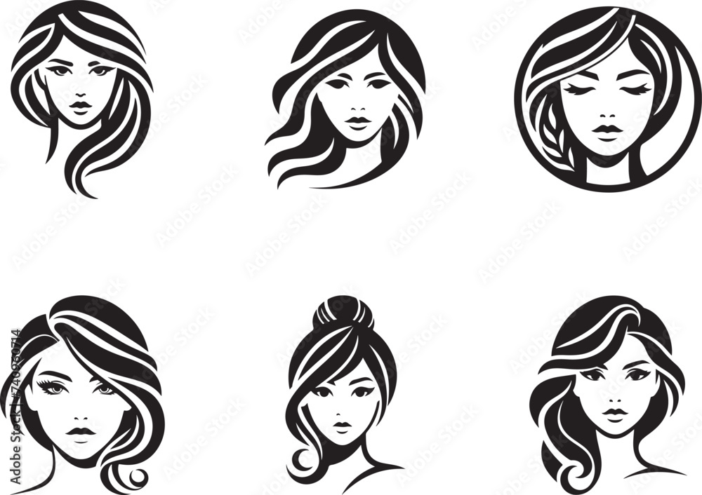 Beautiful woman silhouette vector Vector Illustration for print and website