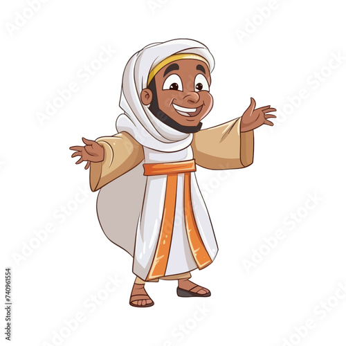 Cartoon Ancient Jew. Vector Illustration