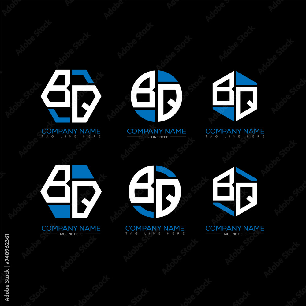 BQ letter logo set design.BQ monogram polygonal and circle shape vector. BQ unique design.
BQ letter logo set design.BQ monogram polygonal and circle shape vector. BQ unique design.