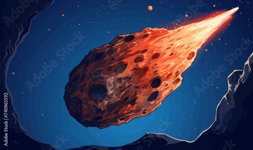 asteroid vector flat minimalistic isolated vector style illustration