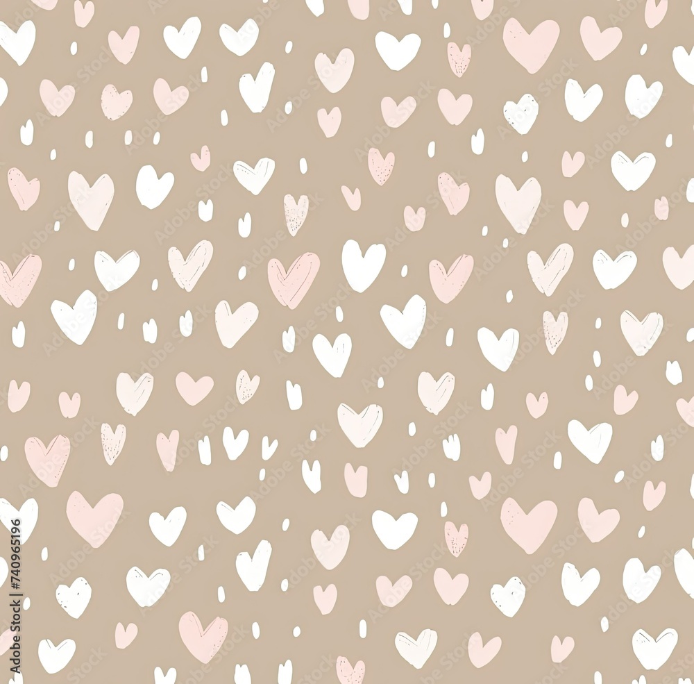 Beige and pink heart shaped blanket background Beige and pink heart shaped blanket background