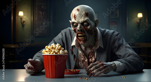 Popcorn eating zombie
 photo