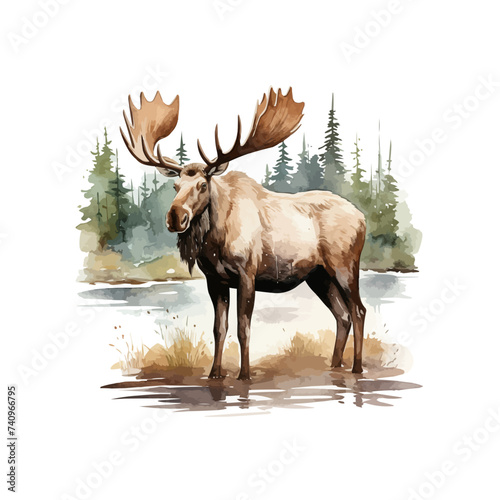 Big moose icon. Vector illustration