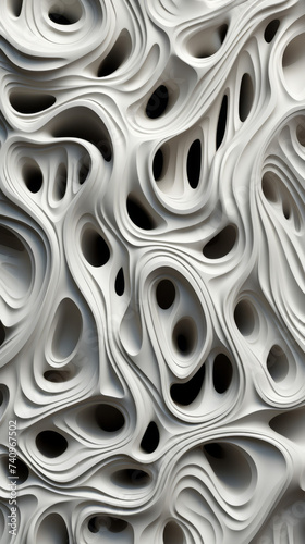 Abstract Monochrome 3D Wave Texture  