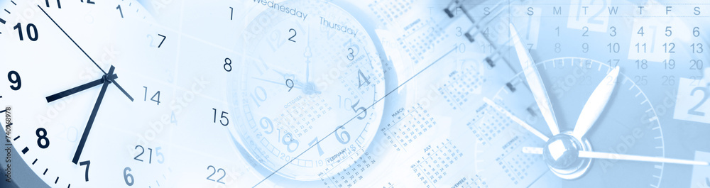 Fototapeta premium Clocks and calendars composite