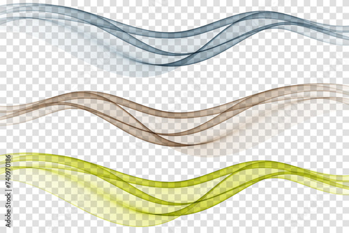 Smooth flow of wavy lines. Abstract wave set.