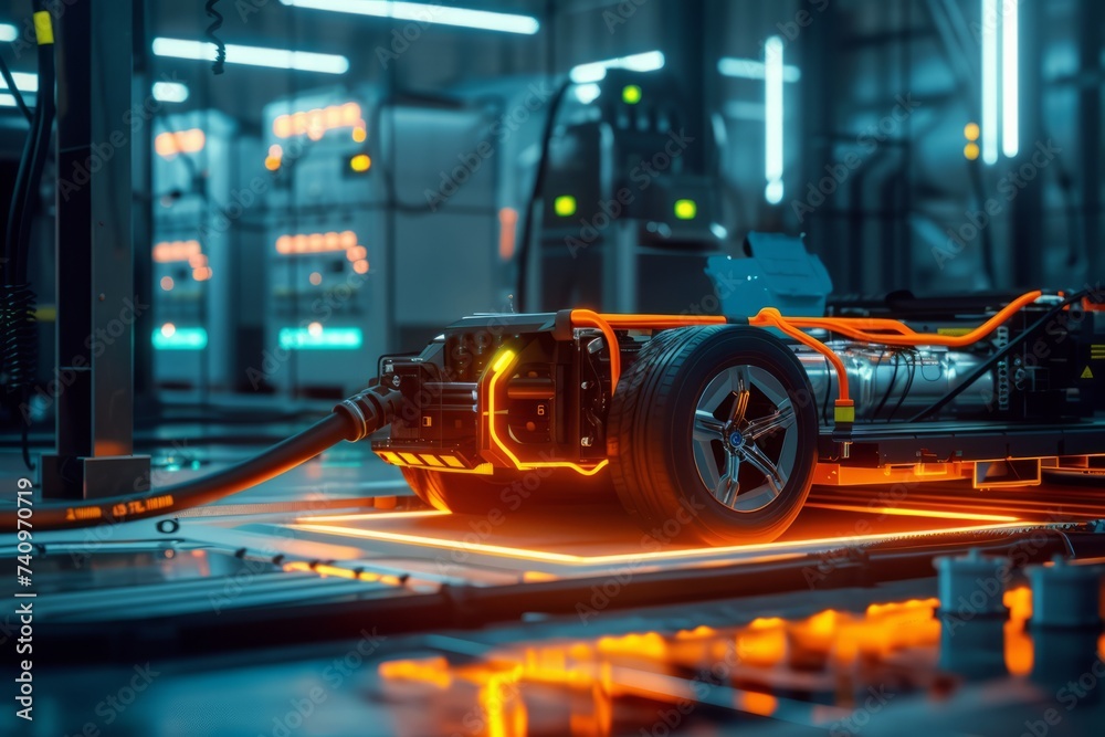 Futuristic Vehicle With Glowing Lights