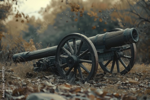 Abandoned Cannon Resting in Field
