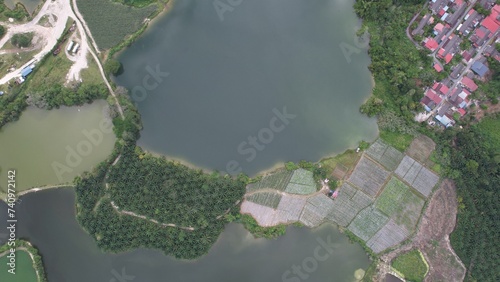 Aerial View of The Abandoned Tin Mines of Kampar, Perak Malaysia photo