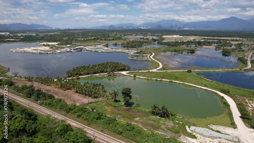 Aerial View of The Abandoned Tin Mines of Kampar, Perak Malaysia