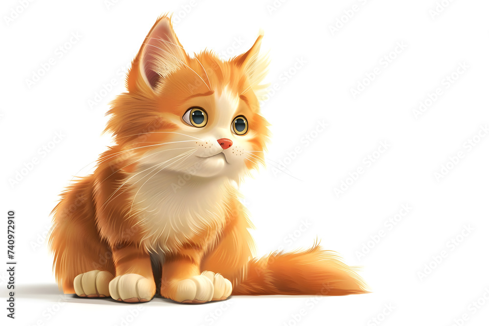 Lustige Cartoon-Katze: Niedliche Illustration einer fröhlichen Katze für Kinderbücher