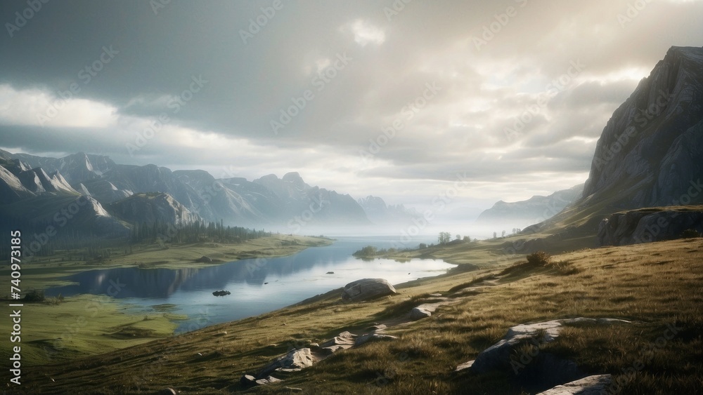 Obraz premium Open World Beautiful Places Game Art